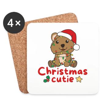 Quokka Weihnachten Quokkas Christmas Cutie - Untersetzer (4er-Set) - Weiß - Vorne