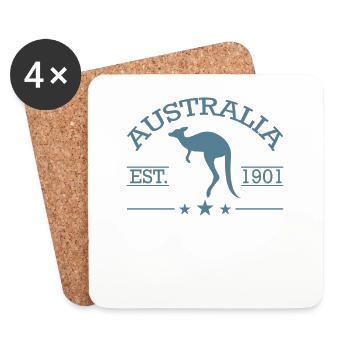 Australia Kangaroo marsupial since 1901 - Coasters (set of 4) - white - Front