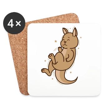 Kangaroo sleeps Australia Outback animal - Coasters (set of 4) - white - Front