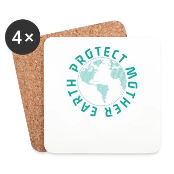 Protect Mother Earth Natur Planet Erde - Untersetzer (4er-Set) - Weiß - Vorne