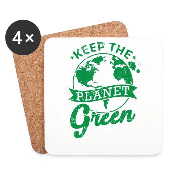 Gardez la planète verte Nature Planète Terre - Dessous de verre (lot de 4) - blanc - Devant