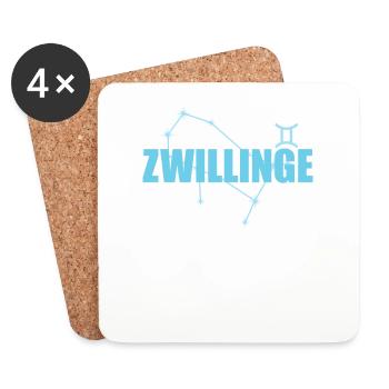 Zwillinge Sternzeichen Gemini Sternbild - Untersetzer (4er-Set) - Weiß - Vorne