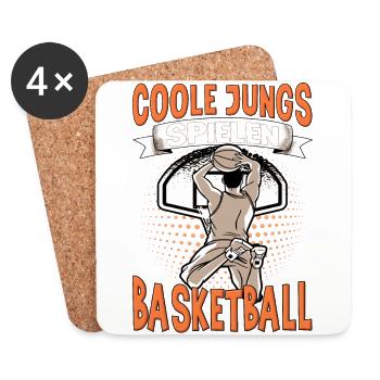 Basketball Training Trikot Coole Jungs Spielen - Untersetzer (4er-Set) - Weiß - Vorne