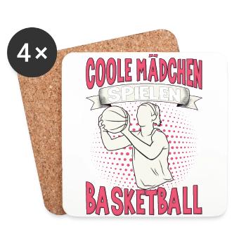 Basketball Training Trikot Coole Frauen Spielen - Untersetzer (4er-Set) - Weiß - Vorne