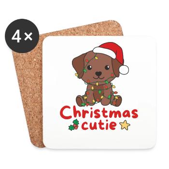 Labrador Weihnachten Hunde Christmas Cutie - Untersetzer (4er-Set) - Weiß - Vorne
