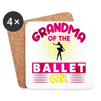 Ballet Dancer Granny Ballet - Coasters (set of 4) - white - Front