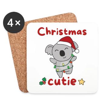 Koala Weihnachten Koalas Christmas Cutie - Coasters (set of 4) - white - Front
