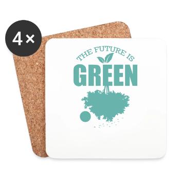 L’avenir est vert Nature Planète Terre - Dessous de verre (lot de 4) - blanc - Devant