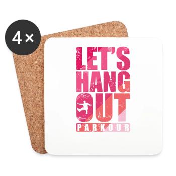 Let's Hang out Parkour Sport Fitness - Untersetzer (4er-Set) - Weiß - Vorne