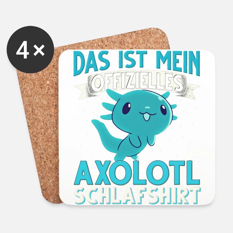 Axolotl - Untersetzer (4er-Set) - Weiß