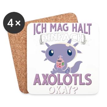 Axolotl - Untersetzer (4er-Set) - Weiß - Vorne