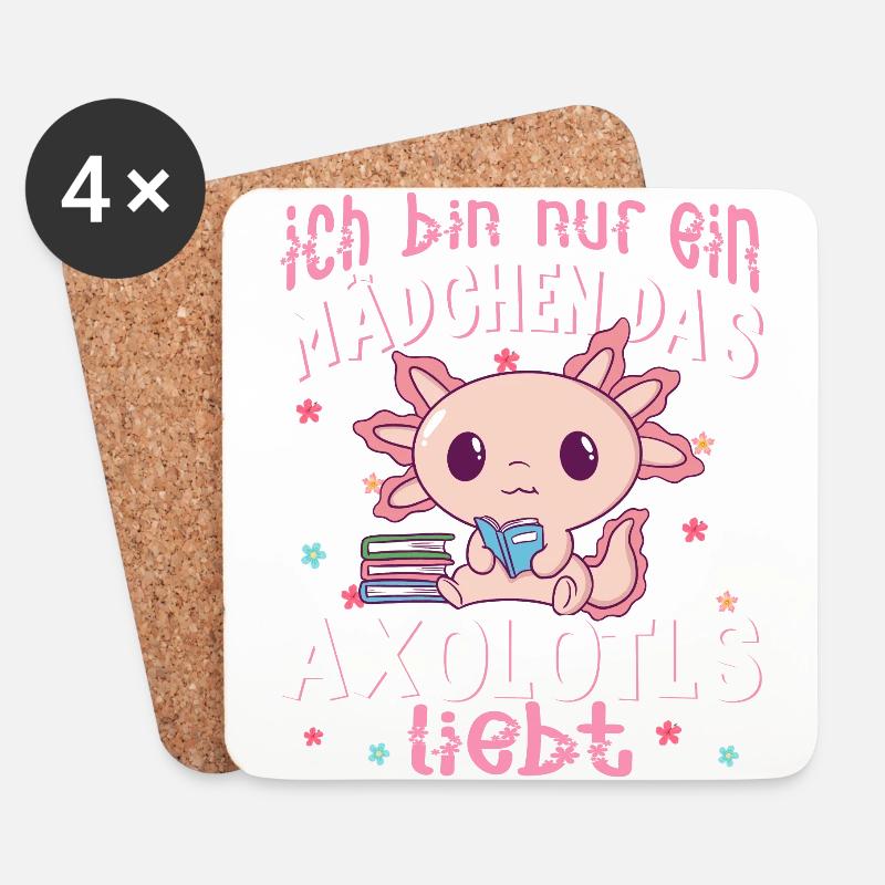 Axolotl - Untersetzer (4er-Set) - Weiß