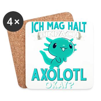 Axolotl - Untersetzer (4er-Set) - Weiß - Vorne