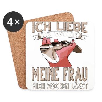 Gamer Ich Liebe meine Frau Zocker Zocken - Untersetzer (4er-Set) - Weiß - Vorne