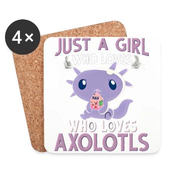 Axolotl Just a girl who loves Axolotls - Coasters (set of 4) - white - Front