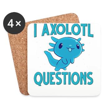 Axolotl. I Axolotl Questions - Untersetzer (4er-Set) - Weiß - Vorne