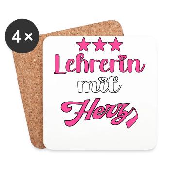 Lehrerin Lehrer Pädagogin Pädagogen - Untersetzer (4er-Set) - Weiß - Vorne