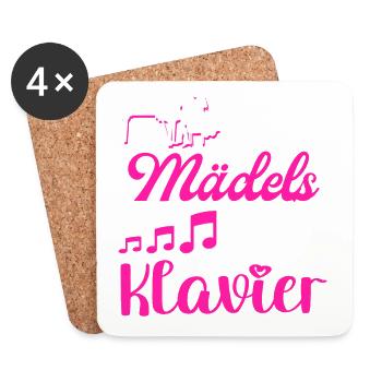 Coole Mädels spielen Klavier Damen - Untersetzer (4er-Set) - Weiß - Vorne