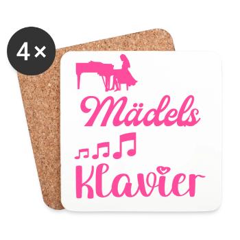 Coole Mädels spielen Klavier Damen - Untersetzer (4er-Set) - Weiß - Vorne