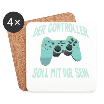 Der Controller Soll Mit Dir Sein. Videospiele - Untersetzer (4er-Set) - Weiß - Vorne