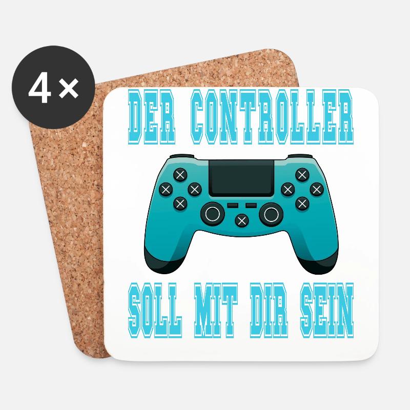 Der Controller Soll Mit Dir Sein. Videospiele - Untersetzer (4er-Set) - Weiß