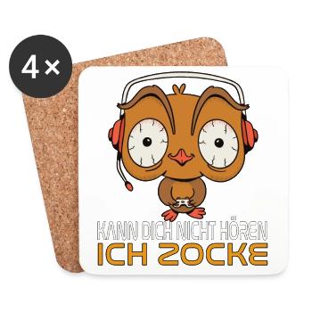 Kann Dich Nicht Hören Ich Zocke. Gaming Zocken - Untersetzer (4er-Set) - Weiß - Vorne