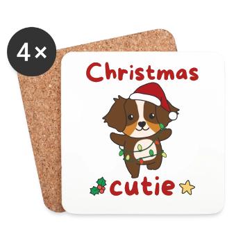 Australian Shepherd Hunde Christmas Cutie - Untersetzer (4er-Set) - Weiß - Vorne