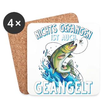 Nichts Gefangen ist auch Geangelt Fischen Angeln - Untersetzer (4er-Set) - Weiß - Vorne
