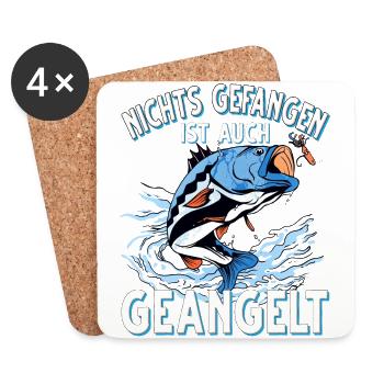 Nichts Gefangen ist auch Geangelt Fischen Angeln - Untersetzer (4er-Set) - Weiß - Vorne