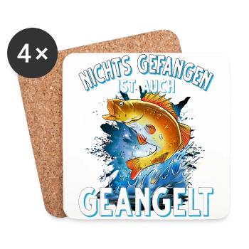 Nichts Gefangen ist auch Geangelt Fischer Angeln - Untersetzer (4er-Set) - Weiß - Vorne
