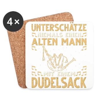 Dudelsack Musikverein Sackpfeifer Musiker - Untersetzer (4er-Set) - Weiß - Vorne