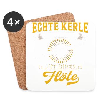 Flöte Orchester Flötenspieler Musik Flötist - Untersetzer (4er-Set) - Weiß - Vorne