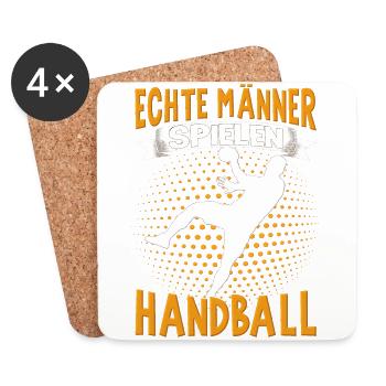 Handballer Herren Jungen Echte Männer Spielen - Untersetzer (4er-Set) - Weiß - Vorne