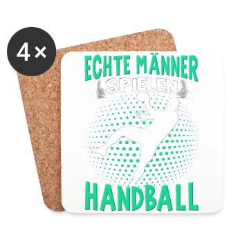 Handballer Herren Jungen Echte Männer Spielen - Untersetzer (4er-Set) - Weiß - Vorne