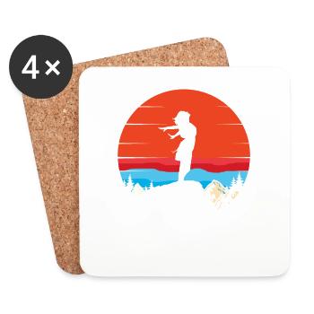 "Go Where You Feel Most Alive" Adventure Art - Coasters (set of 4) - white - Front