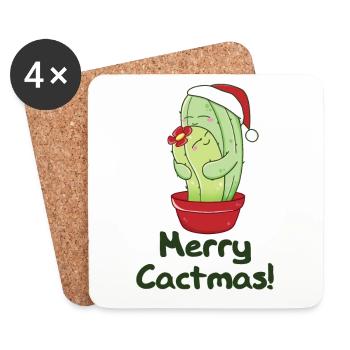 Merry Cactma's Funny Cacti Plants Wordplay - Coasters (set of 4) - white - Front