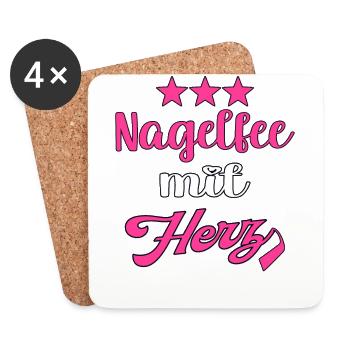 Kosmetik Nageldesignerin Nagelstudio Nageldesign - Untersetzer (4er-Set) - Weiß - Vorne