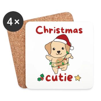 Labrador Weihnachten Hunde Christmas Cutie - Untersetzer (4er-Set) - Weiß - Vorne