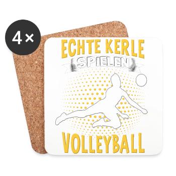 Volleyball Mädchen Damen Volleyballerin Beach - Untersetzer (4er-Set) - Weiß - Vorne