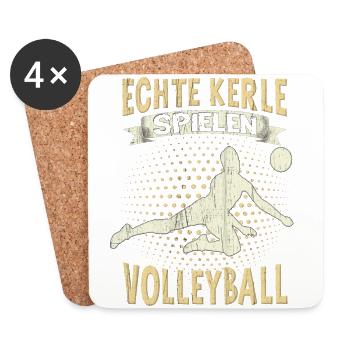 Volleyball Mädchen Damen Volleyballerin Beach - Untersetzer (4er-Set) - Weiß - Vorne