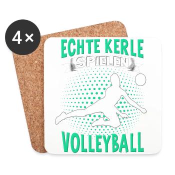 Volleyball Mädchen Damen Volleyballerin Beach - Untersetzer (4er-Set) - Weiß - Vorne