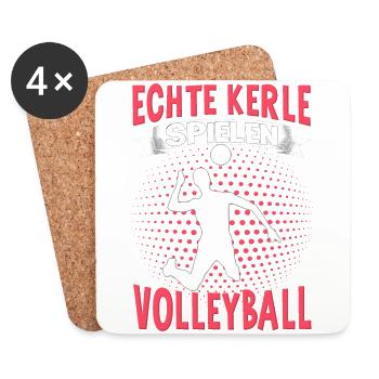 Volleyball Mädchen Damen Volleyballerin Beach - Untersetzer (4er-Set) - Weiß - Vorne