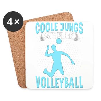 Volleyball Mädchen Damen Volleyballerin Beach - Untersetzer (4er-Set) - Weiß - Vorne