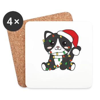 Cat Christmas Winter Animals Cats - Coasters (set of 4) - white - Front