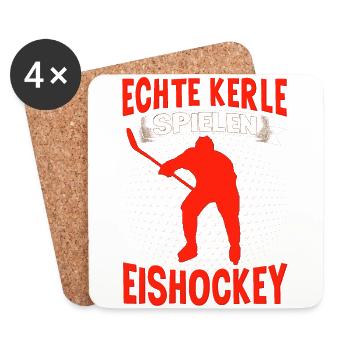 Hockey Eishockeyspieler - Untersetzer (4er-Set) - Weiß - Vorne