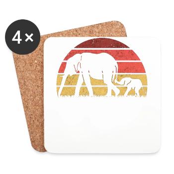 Elephant Africa - Coasters (set of 4) - white - Front