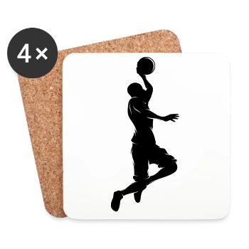 Basketteur - Dessous de verre (lot de 4) - blanc - Devant