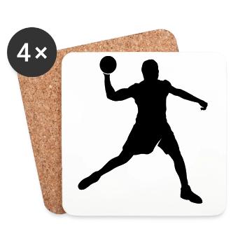 Joueur de ballon chasseur - Dessous de verre (lot de 4) - blanc - Devant