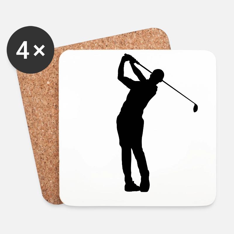 Golfspieler - Untersetzer (4er-Set) - Weiß