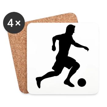 Joueur de kickball - Dessous de verre (lot de 4) - blanc - Devant